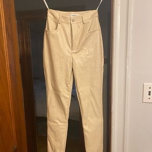 Brand new never worn faux cream leather pants